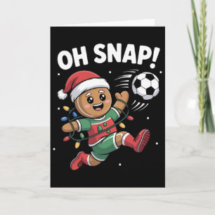 Cartão Oh Snap Homemem de Natal de Futebol Infantil Menin