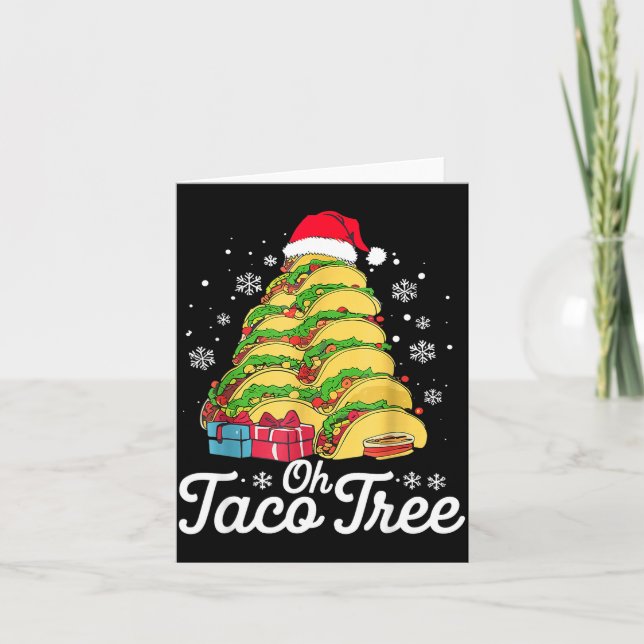 Cartão Oh Taco Tree Christmas Cute Xmas Mexican Food Love (Frente)