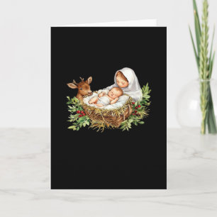 Cartão Oh Veado Cena de Natal de Maria Jesus