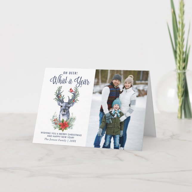 Cartão Oh veado Que Feliz Natal Férias (Frente)