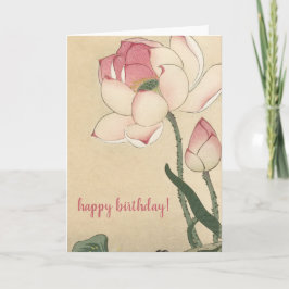 Cartão Ohara Koson, Flor de Lotus - Aniversário da Arte J