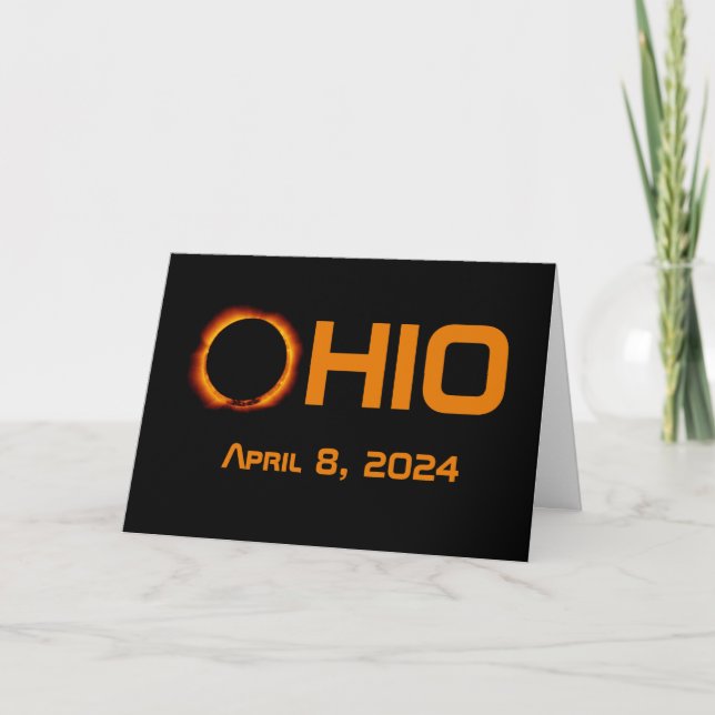 Cartão Ohio 2024 Eclipse Solar Total (Frente)