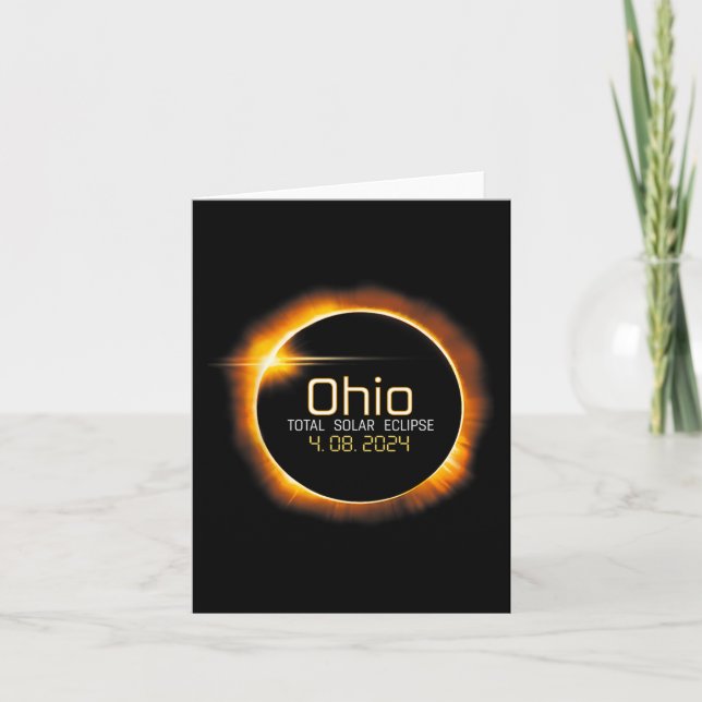 Cartão Ohio Totality Total Solar Eclipse abril 8 2024 (Frente)