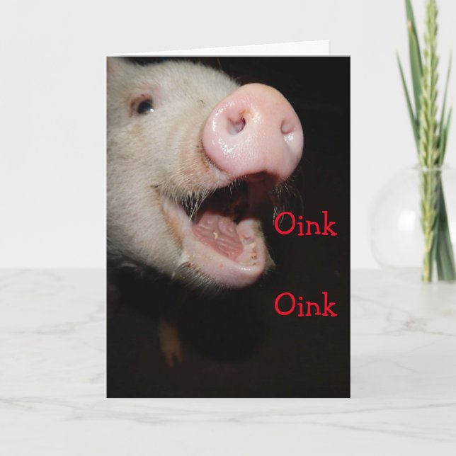 Cartão Oink quer dizer que te amo, Dia de as mães de porc (Frente)