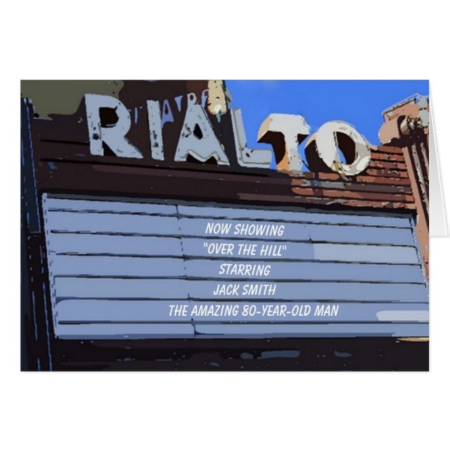 Cartão Oitavo sinal de aniversário do "Over Hill" (Frente horizontal)