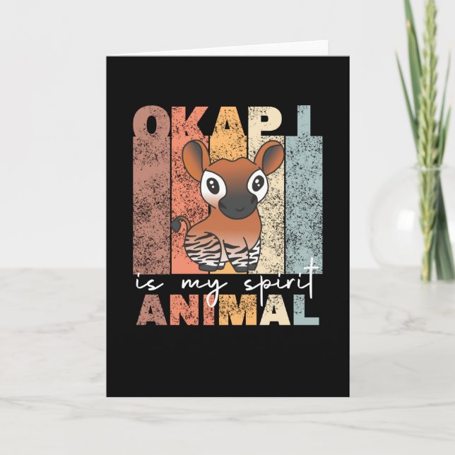 Cartão Okapi É Meu Animal Espírito - Okapis São Bonitos (Frente)