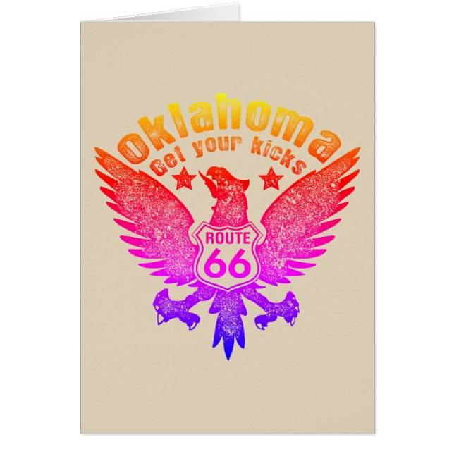 Cartão Oklahoma Get Your Kicks Route 66 com filtro Ipanem (Frente)