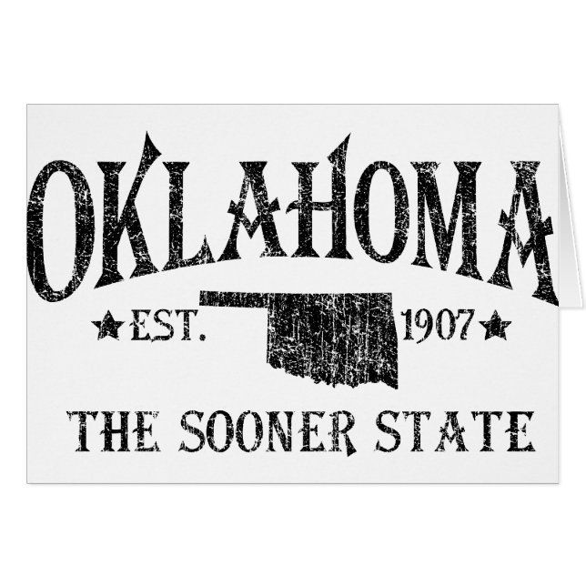 Cartão Oklahoma - O Estado dos Sooners (Frente Horizontal)