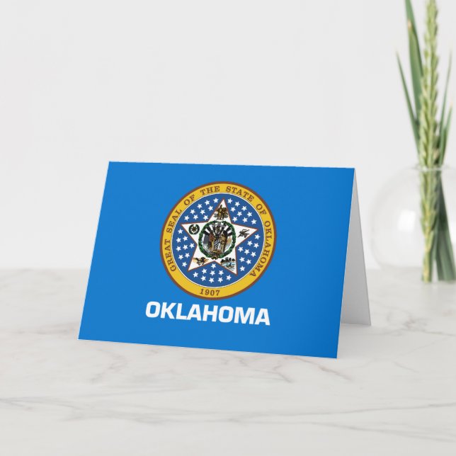 Cartão Oklahoman Flag & Seal, Flag of Oklahoma (Frente)