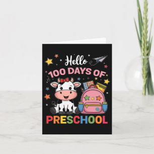 Cartão Olá, 100 Dias De Vaca De Cuta Da Pré-Escolas, 100 