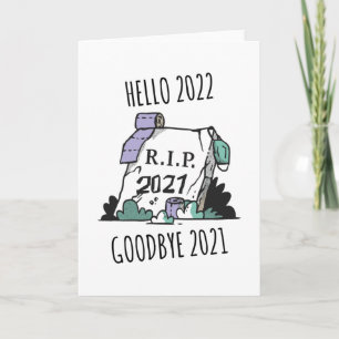 Cartão Olá 2022 Adeus 2021 Descanse em Paz 2022