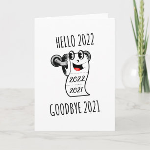 Cartão Olá 2022 Adeus 2021 papel higiênico