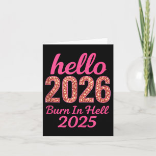 Cartão Olá 2026 Queime no Inferno 2025 Contagem Regressiv
