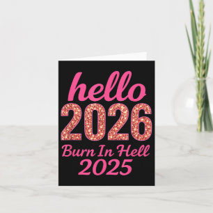 Cartão Olá 2026 Queime no Inferno 2025 Contagem Regressiv