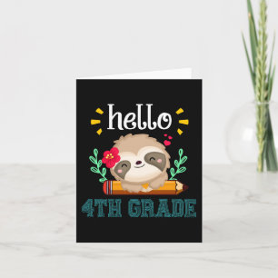 Cartão Olá, 4º ano de volta à escola, Fofo Lover