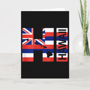 Cartão Olá Bandeira das Ilhas Havaianas