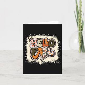 Cartão Olá Branqueado Outono Vibrações Outono Retrô Groov