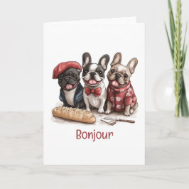 Cartão Olá Bulldogs Franceses