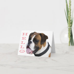 Cartão Olá Cachorrinho Boxer Cobertor