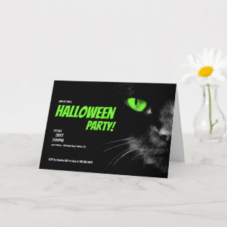 Cartão Olá Darness Green Eyes Party Halloween