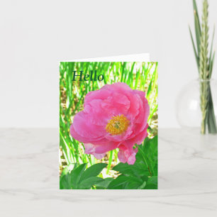 CARTÃO "OLÁ" FLORAL/PINCO PEONY/NOTECARD/VAZIO