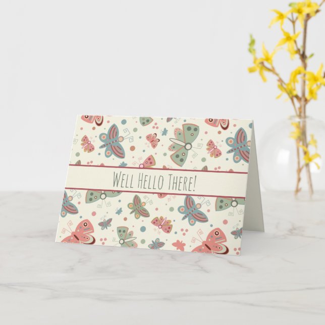 Cartão Olá Lá Inspirividade Borboleta Notecard (Flor Amarela)