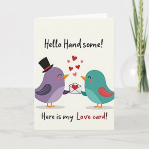 Cartão Olá Lindos Pássaros do Amor