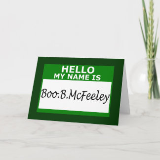 Cartão Olá! meu nome é