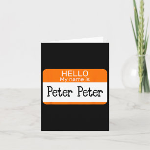 Cartão Olá Meu Nome É Peter Adesivo Etiqueta De Nome Em U