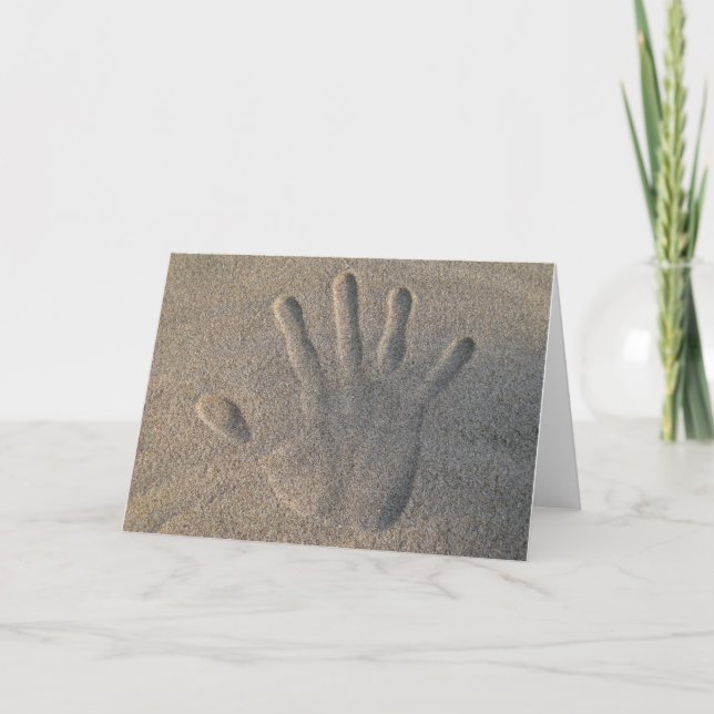 Cartão Olá! na areia (Frente)