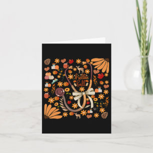 Cartão Olá Outono Estetoscópio Enfermeira Boho Floral Saú
