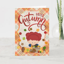 Cartão Olá outono - Pequena Fall Season Card