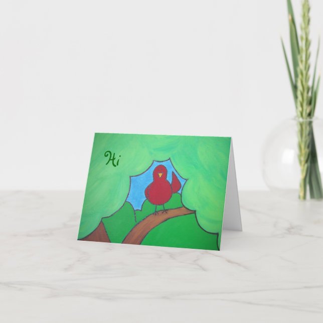 Cartão Olá! passarinho, olá! (Frente)