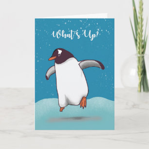 Cartão Olá, Pinguim A Jumping Whats