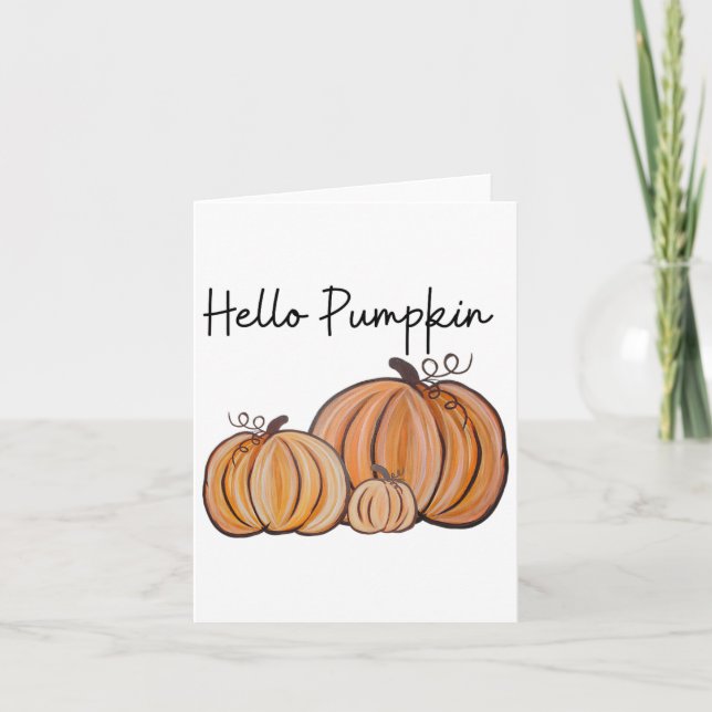 Cartão Olá Pumpkin Fall Halloween Graphic (Frente)