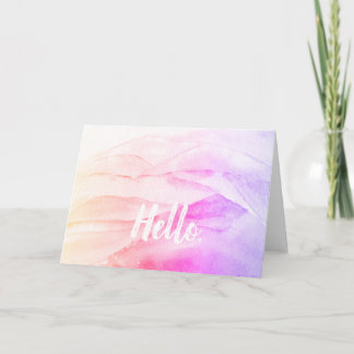 Cartão Olá, Rainbow Watercolor Card
