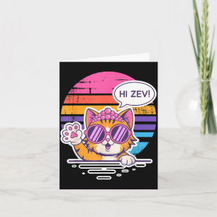 Cartão Olá Zev Princesa do Gato Divertido Coroa de Óculos