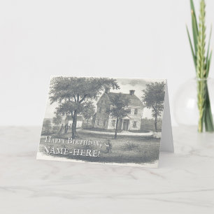 Cartão Old Fashioned House Vintage Look Birthday Card