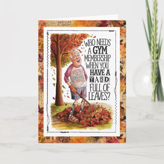 Cartão Old Man Fall Humor Health Fitness (Frente)