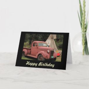 Cartão Old Truck and Teepee Birthday Card