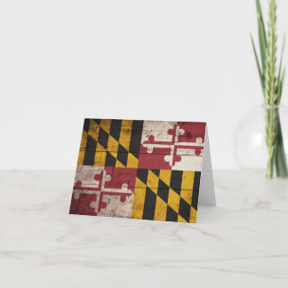 Cartão Old Wooden Maryland Flag