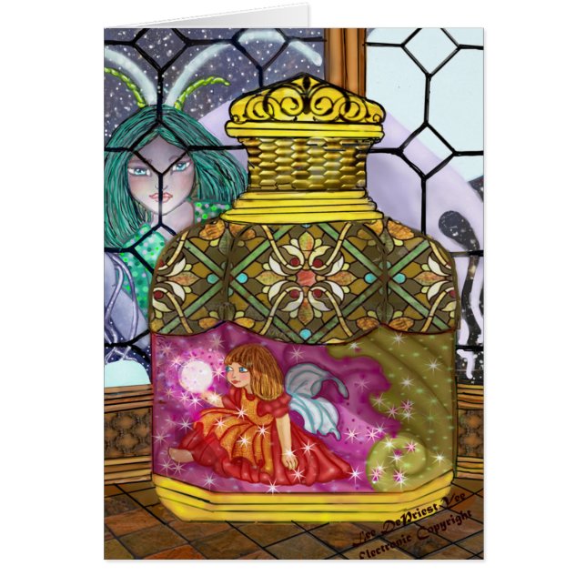 Cartão Olha como a neve, fada (Frente)