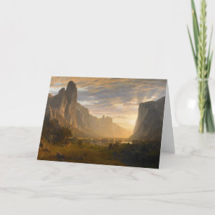 Cartão Olhando para o Vale do Yosemite   Albert Bierstadt