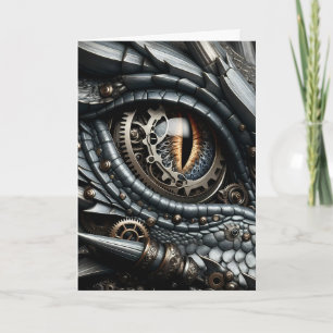 Cartão Olhar de perto do olho de dragão Steampunk sedutor