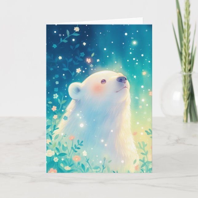 Cartão Olhar Sereno de Urso Polar (Frente)