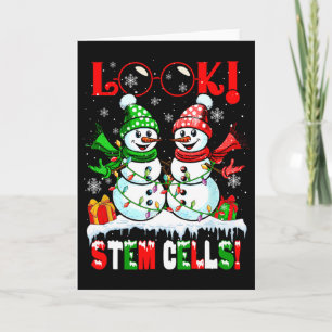Cartão Olhe! Células-Tronco Natal Casal de Bonecos de Nev