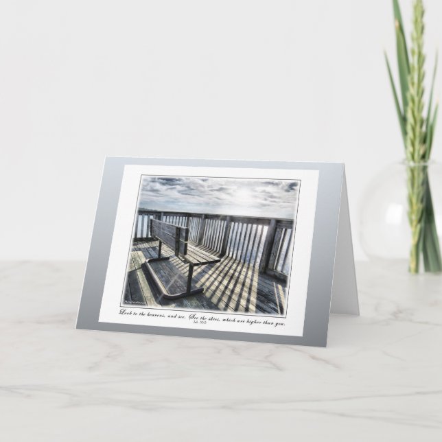 Cartão Olhe para os céus e veja - Placa de script (Frente)