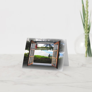 Cartão Olhe pela janela