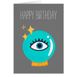 Cartão Olho de bola de cristal mágico bonito