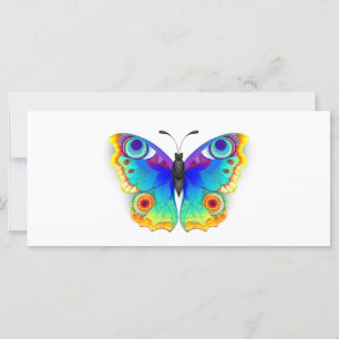 Cartão Olho Peacock da Borboleta Arco-Íris